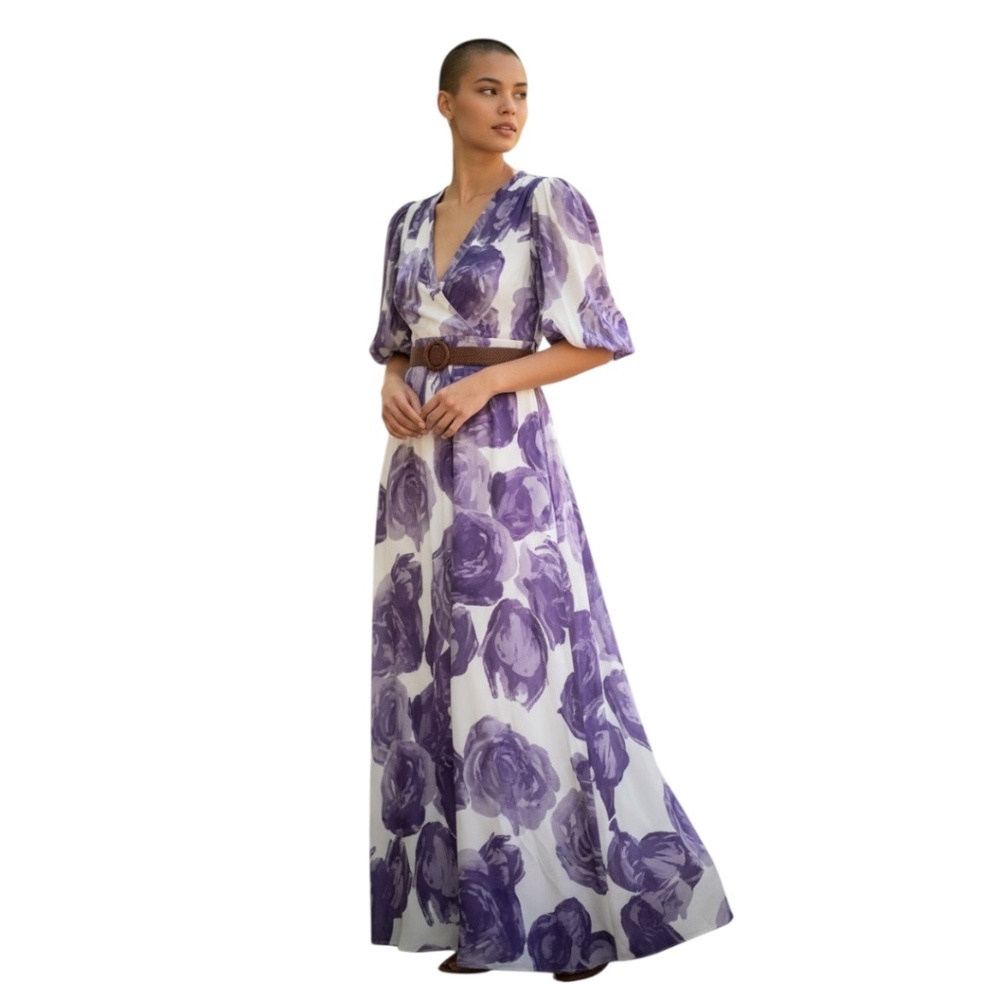 Akalia‎ Verona Maxi Women's Floral Dress Lilac, Size Small
